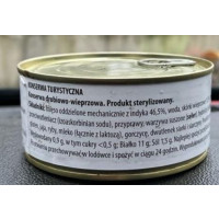 Canned food, turkey and pork